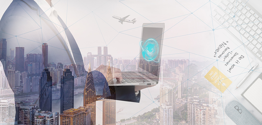 千库网_商务合作城市建筑电子设备地球背景_背景编号6042612